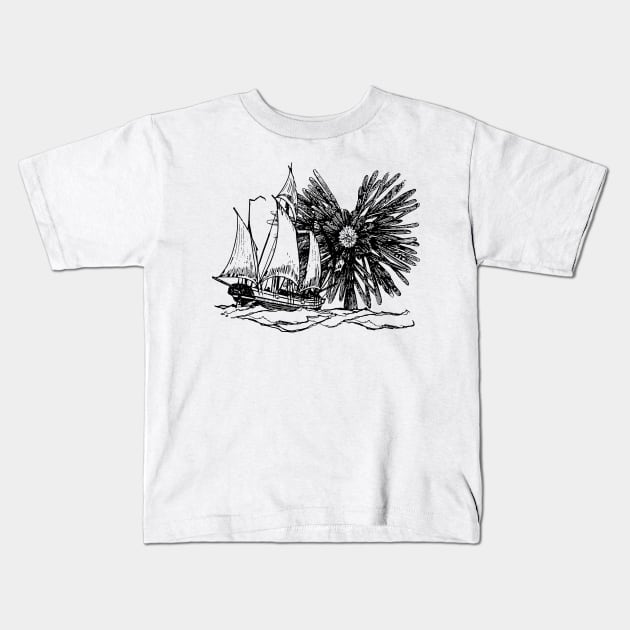 Hunting Sea Monster Kids T-Shirt by blackroserelicsshop@gmail.com